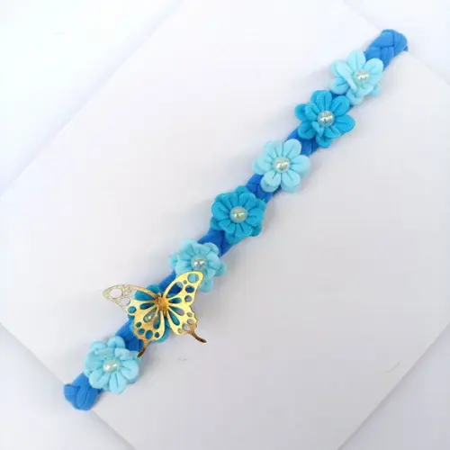 Faixa Bebê Recém Nascido Yasmin com Flores Azul