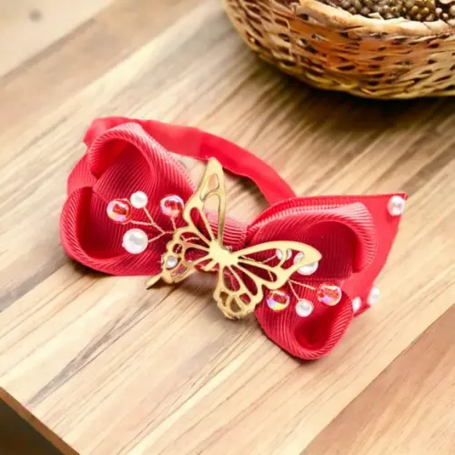 Faixa para Bebê Recém Nascido com Laço Vermelho