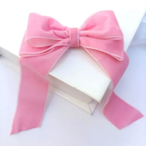 Laço Giovana Adulto e Infantil Estilo Coquete de Veludo Rosa