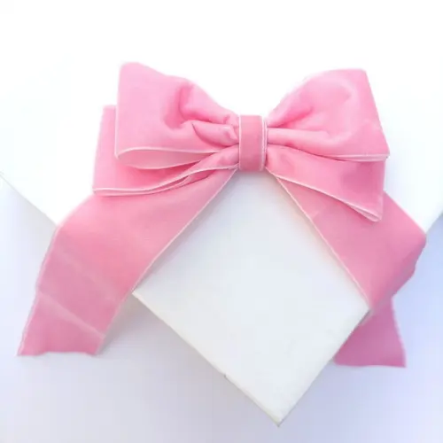 Laço Giovana Adulto e Infantil Estilo Coquete de Veludo Rosa