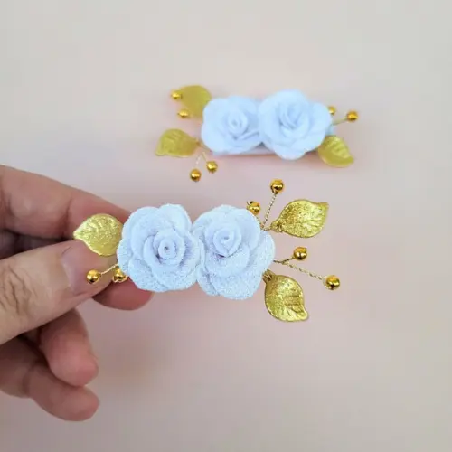 Parzinho de Presilhas Maria Helena com Flores