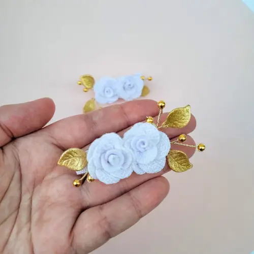 Parzinho de Presilhas Maria Helena com Flores