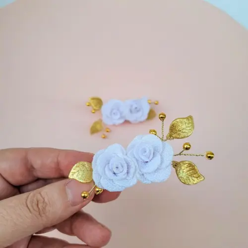 Parzinho de Presilhas Maria Helena com Flores