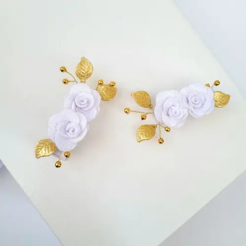 Parzinho de Presilhas Maria Helena com Flores