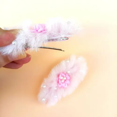 Parzinho Maria Eduarda Pompom Pelinhos Rosa