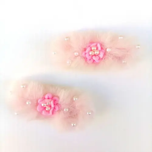 Parzinho Maria Eduarda Pompom Pelinhos Rosa