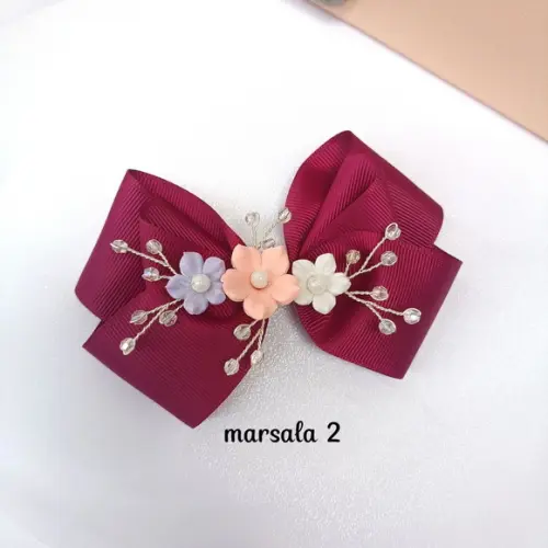 Presilha Laço Laís Marsala Infantil ou Adulto