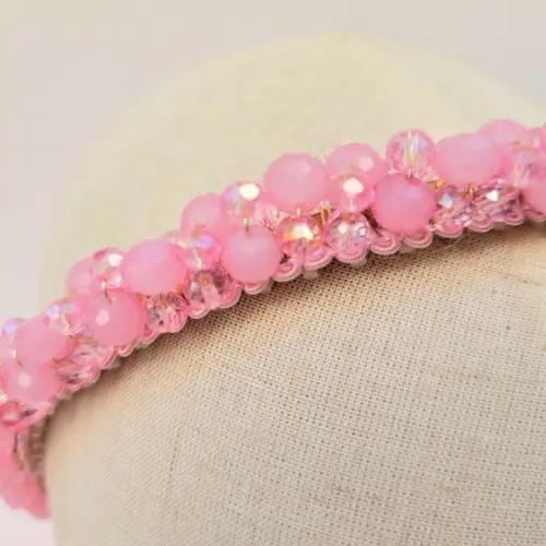 Tiara Arco de Cristal Rosa, para Adultos ou Criança