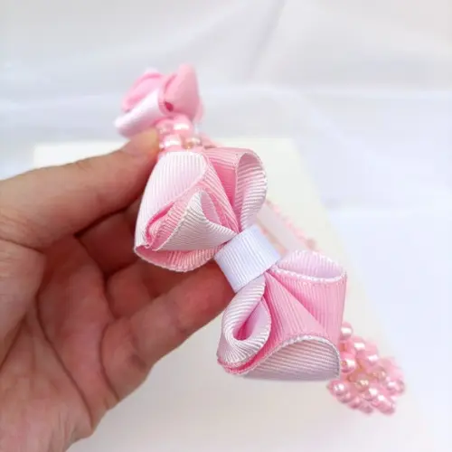 Tiara Arco Infantil Isadora Pérola e Laços