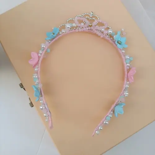 Tiara com Coroa de Strass e Flores