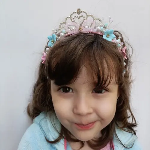 Tiara Coroa com Cristais e Flores
