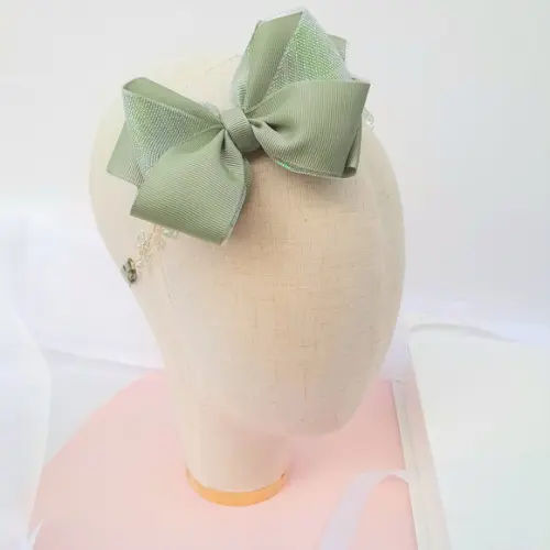 Tiara Infantil Alice Aramada com Laço Verde