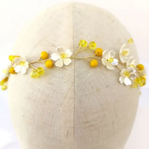 Tiara Infantil Alicia Aramada com Florzinhas Peroladas