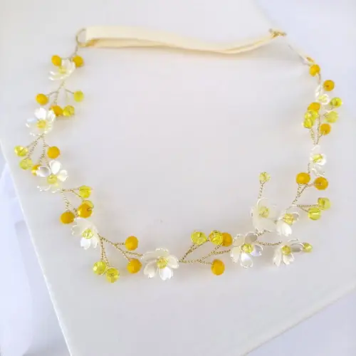 Tiara Infantil Alicia Aramada com Florzinhas Peroladas