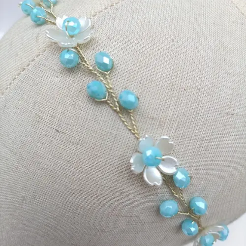 Tiara Infantil Ayla Aramada com Cristais Azul
