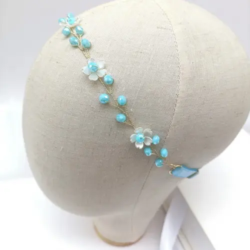 Tiara Infantil Ayla Aramada com Cristais Azul