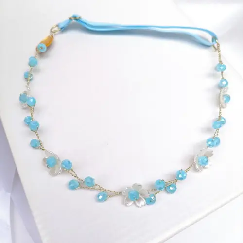 Tiara Infantil Ayla Aramada com Cristais Azul