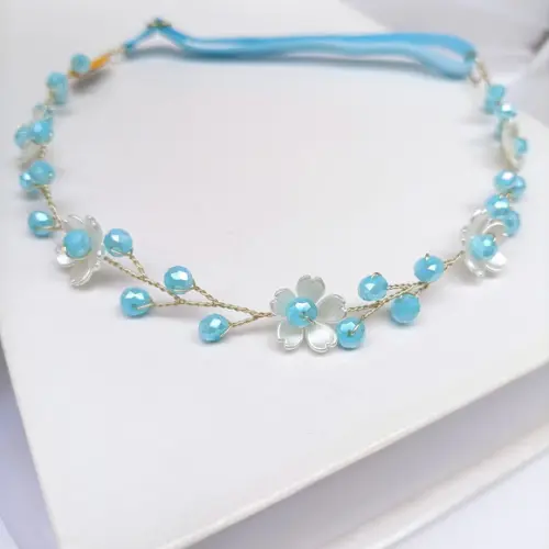 Tiara Infantil Ayla Aramada com Cristais Azul