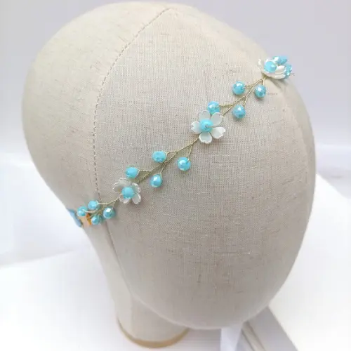 Tiara Infantil Ayla Aramada com Cristais Azul