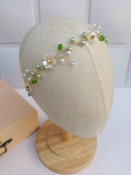 Tiara Infantil Bebê Andreza Florzinhas Peroladas