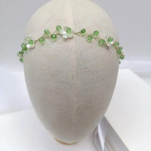 Tiara Infantil Ayla Aramada com Cristais Verde