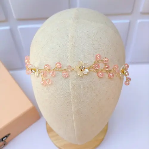 Tiara Infantil Bebê Andreza Cristais Rosa e Flores