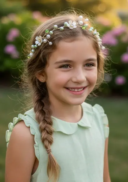 Tiara Infantil Bebê Andreza Florzinhas Peroladas