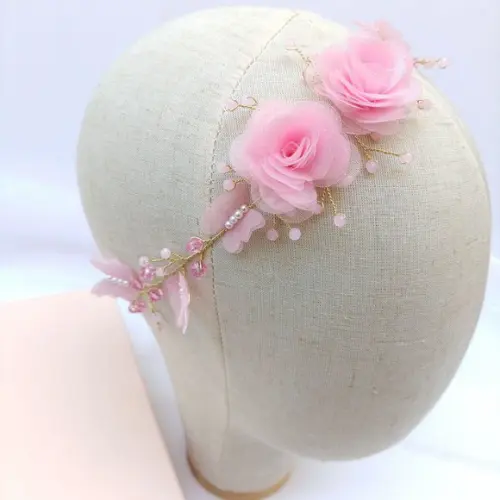 Tiara Infantil Luana Aramada com Flores e Borboletas