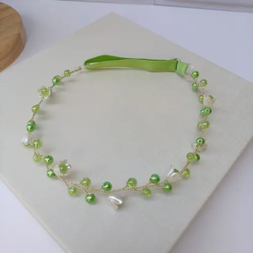 Tiara Infantil Maya Aramada com Pérolas Verde