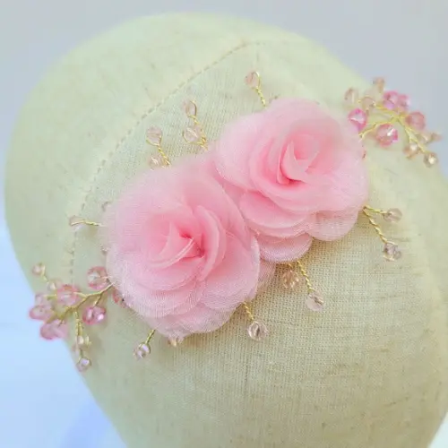 Tiara Infantil Sofia Aramada com Flores Rosa