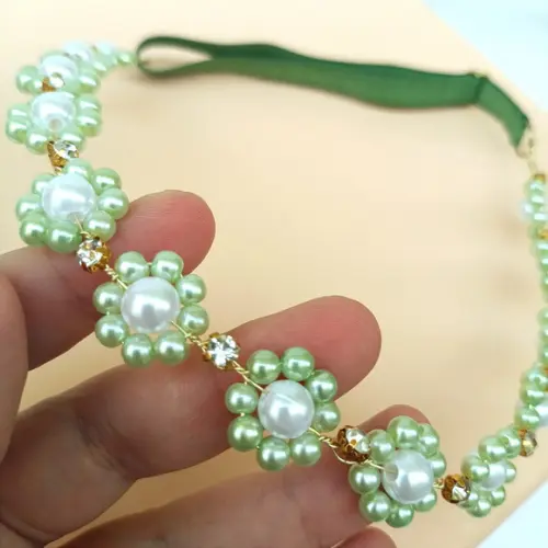 Tiara Infantil Stella com Pérolas Verde