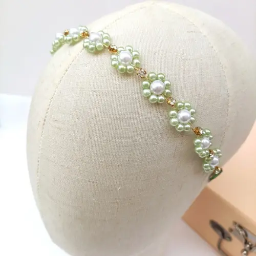 Tiara Infantil Stella com Pérolas Verde