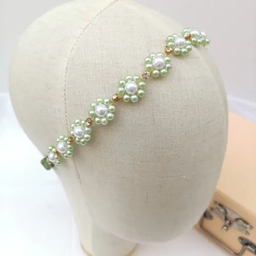 Tiara Infantil Stella com Pérolas Verde