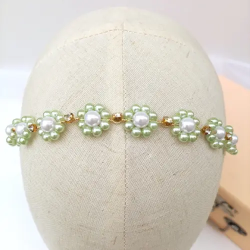 Tiara Infantil Stella com Pérolas Verde