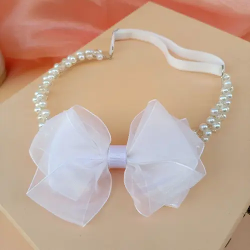 Tiara Infantil Valentina Aramada com Pérolas