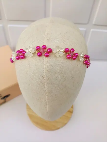 Tiara Infantil Vitoria Fúcsia