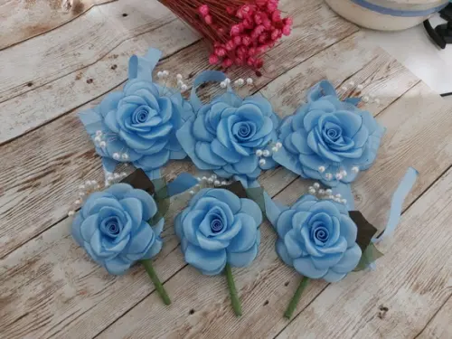 Kit Corsage e Lapela Azul serenity