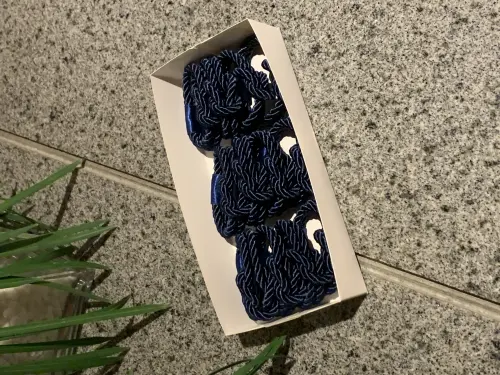 Kit 12 unidades de porta guardanapos nó náutico azul marinho