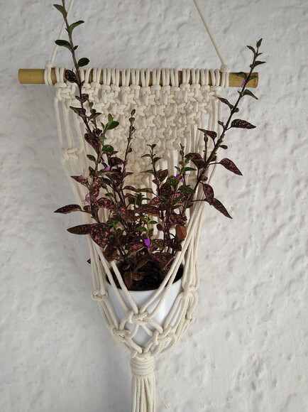 Botica suporte p/ vaso de plantas em arte macrame