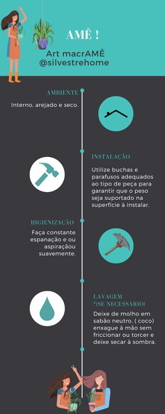 Botica suporte p/ vaso de plantas em arte macrame
