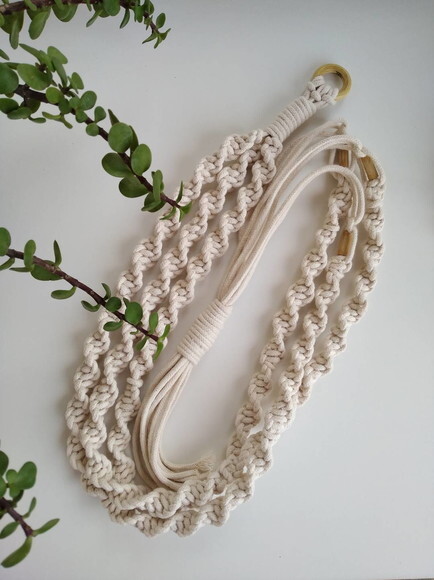 Trancoso Suporte de planta em arte macrame
