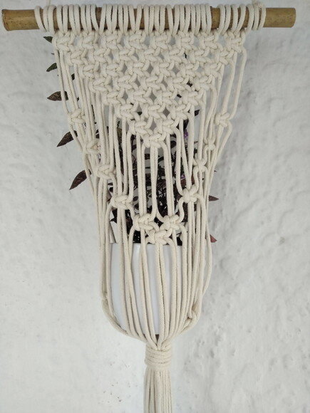 Botica suporte p/ vaso de plantas em arte macrame