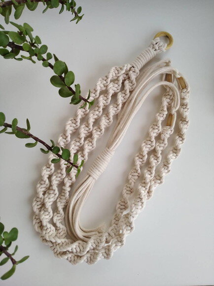 Trancoso Suporte de planta em arte macrame