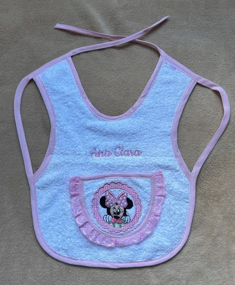 Babador de Vestir Dupla Face Minnie