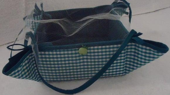 Cesta para Pão de Queijo ou Biscoitos Xadrez Verde