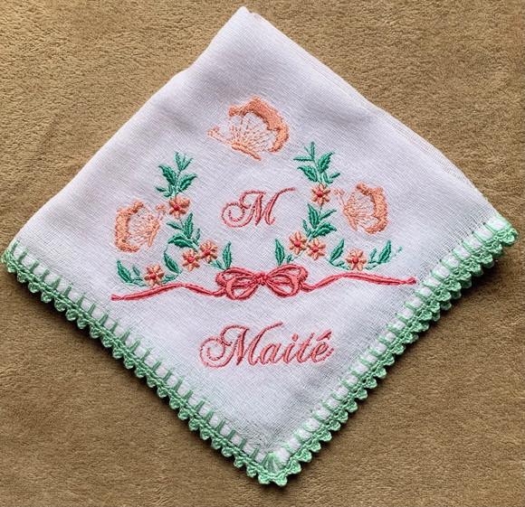 Fralda de Boca Floral Verde