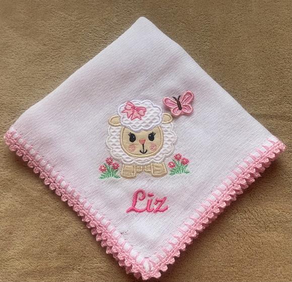 Fralda de Boca Personalizada Ovelhinha