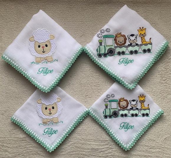 Fraldas Bordadas Personalizadas Passeio e Boca