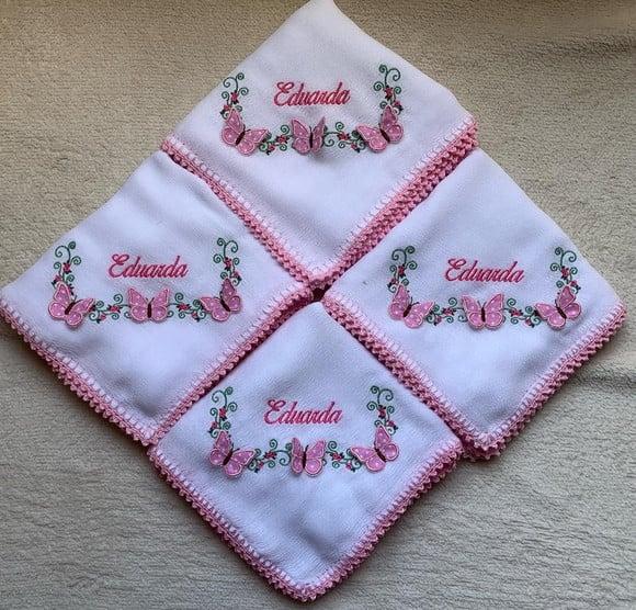 Fraldas de Passeio Bordadas Personalizadas Menina
