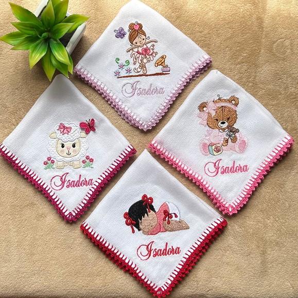 Kit 4 Fraldas de Passeio Bordadas